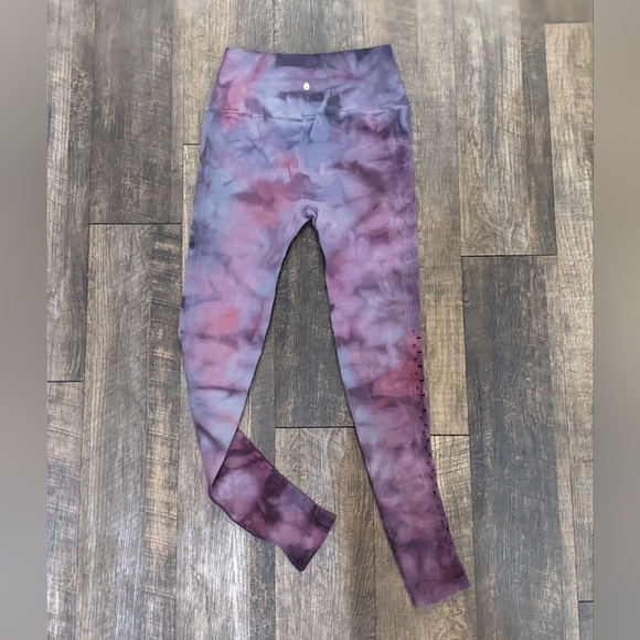 ⚡SOLD⚡Spiritual Gangster Love Sculpt Tie Dye Leggings w. Laser-Cut Trim - Picture 2 of 7